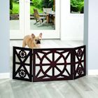 Alternate Image 6 for Etna 3 Panel Pet Gate - Trifold Wagon Wheel Dog Gate for Stairs, Freestanding Dog Gates, Lightweight Foldable Pet Gate for Small Dogs, Mahogany Finish Solid Wood Gates for Dogs Indoor, 48'W x 19'H