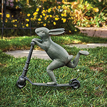 Rabbit on Scooter Statuary