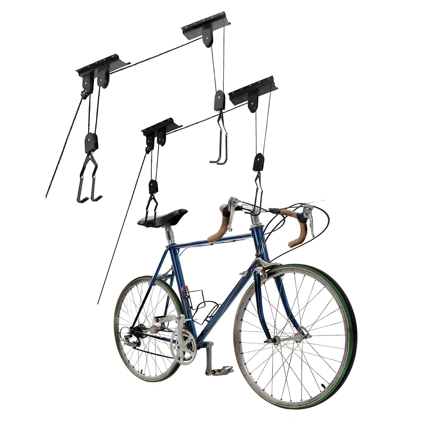 Details About Great Working Tools Bike Hoists Set Of 2 Hanging Ceiling Mount Ladder Lifts